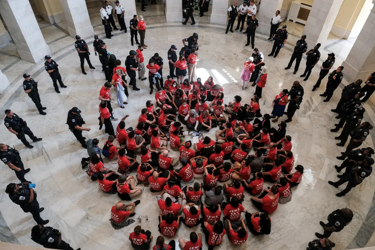 Protesters in support of Palestinians gather on Capitol Hill