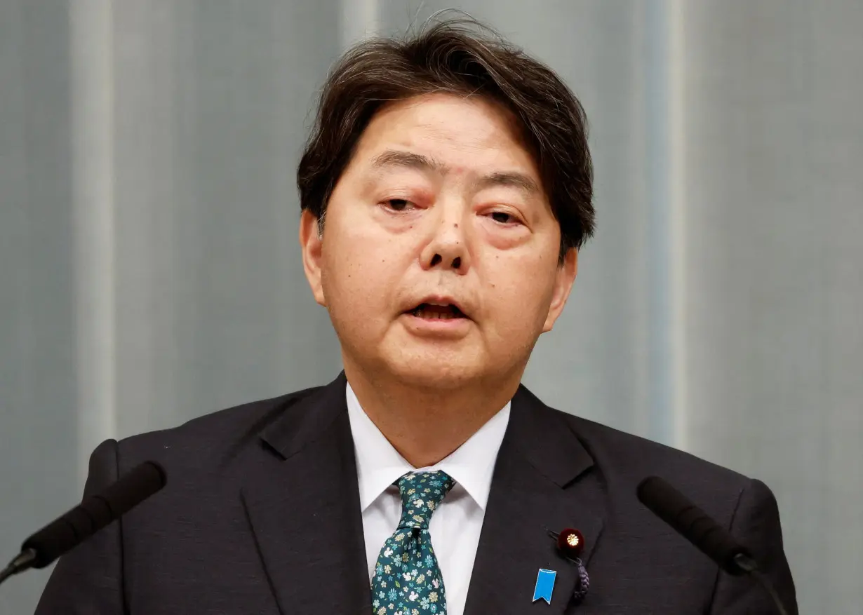 Japan's Chief Cabinet Secretary Yoshimasa Hayashi attends a press conference in Tokyo