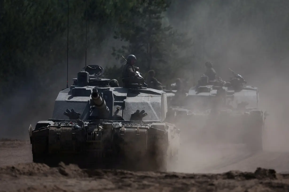 FILE PHOTO: British Army soldiers from the 12th Armoured Brigade Combat Team during Exercise Immediate Response in Drawsko Pomorskie training area