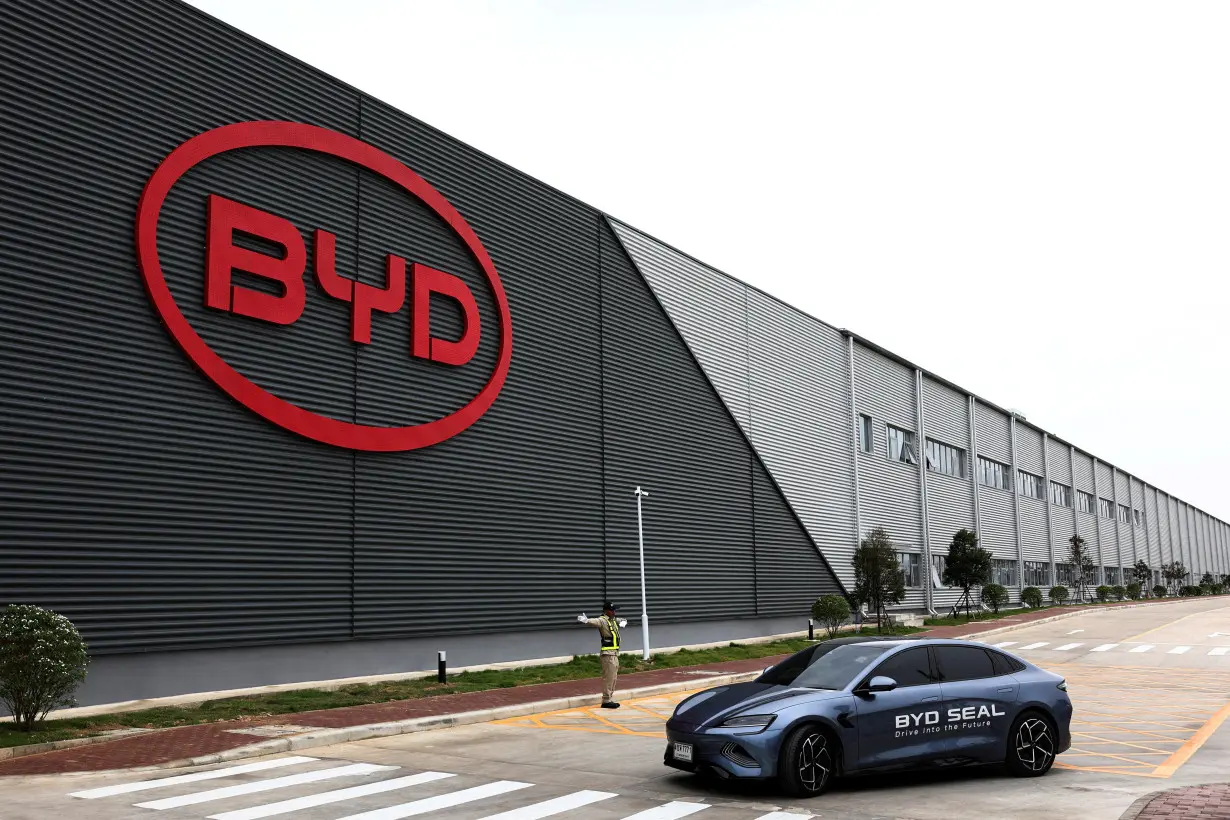 FILE PHOTO: China's BYD opens its first electric vehicle (EV) factory in Southeast Asia, in Rayong