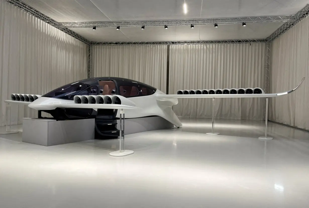 FILE PHOTO: Full-size mock-up of an electrically powered Lilium Jet air taxi presentation