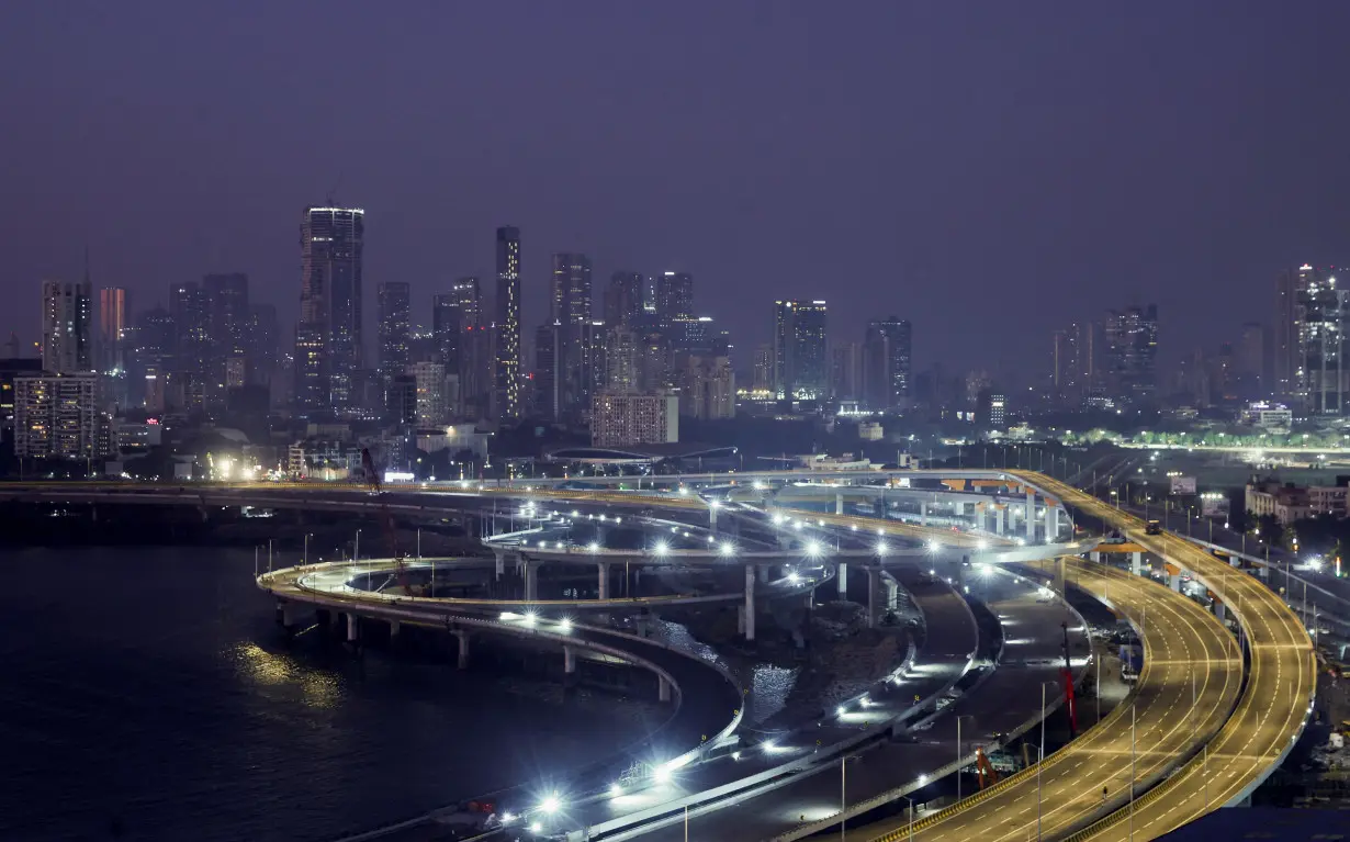 A general view of the upcoming coastal road in Mumbai