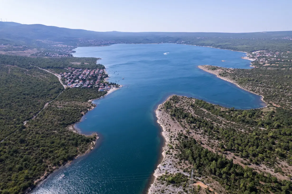 A drone view shows the Karin sea from Pridraga