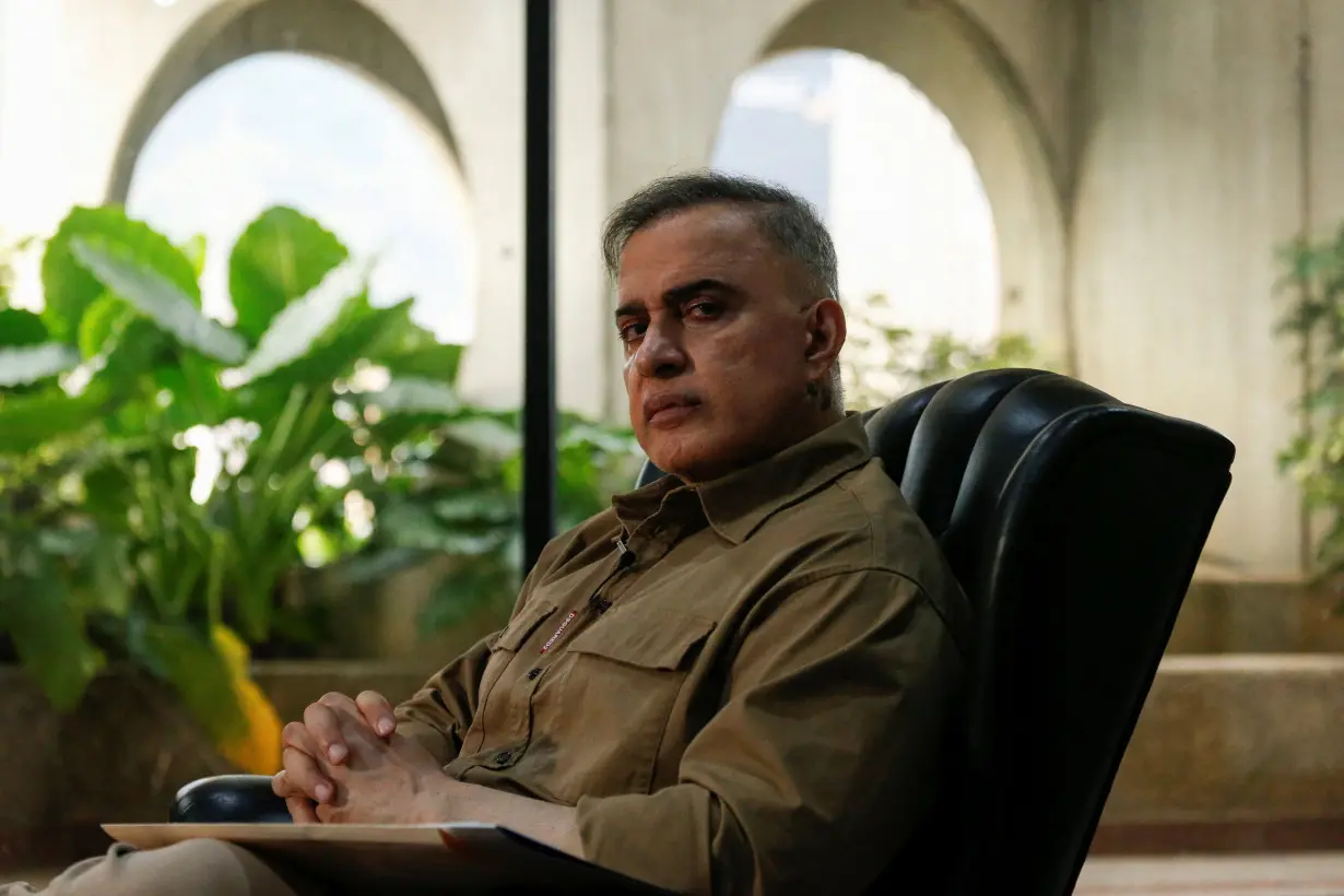 Venezuela's Attorney General Tarek Saab speaks to Reuters in an interview, in Caracas