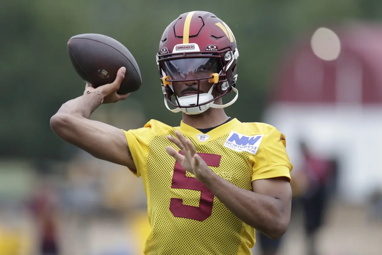 Rookie quarterback Jayden Daniels is the focus of Washington Commanders training camp