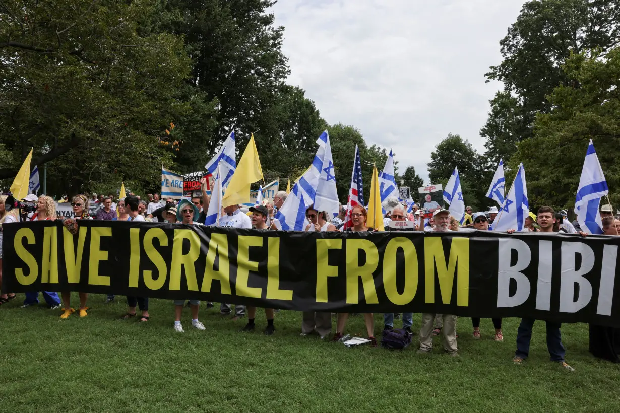 Protesters gather as Israeli PM Netanyahu addresses Congress in Washington