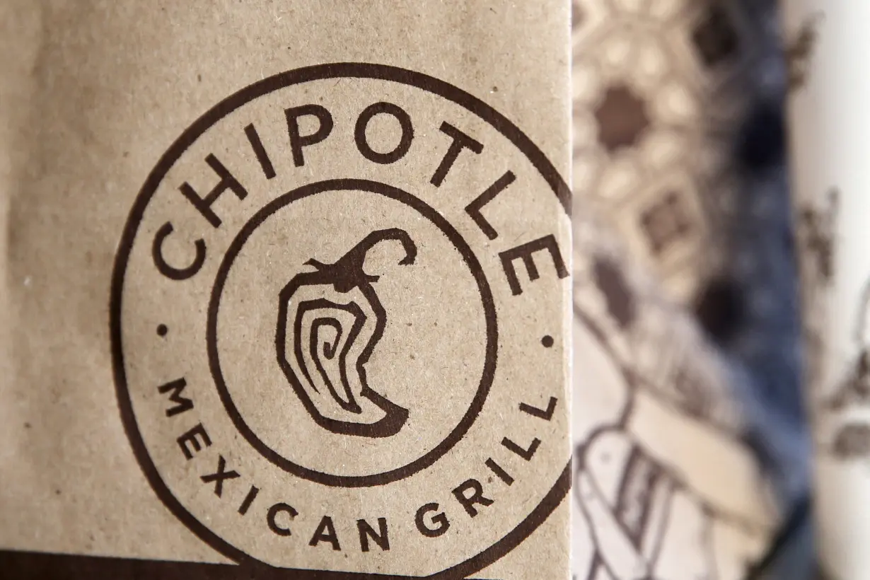 FILE PHOTO: A Chipotle logo is seen on one of their bags in Manhattan, New York