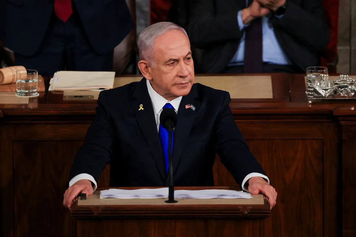 Israeli Prime Minister Benjamin Netanyahu addresses a joint meeting of Congress in Washington