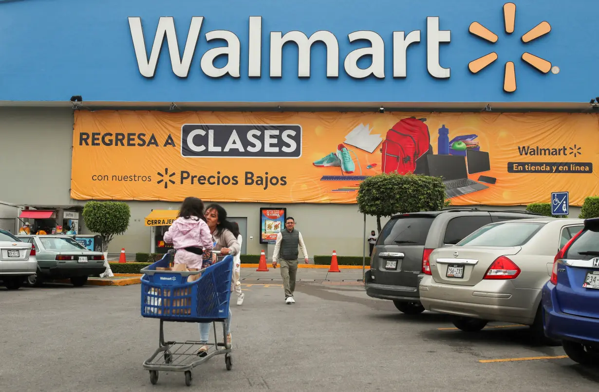 FILE PHOTO: Logo of Walmart is pictured outside a store in Mexico City