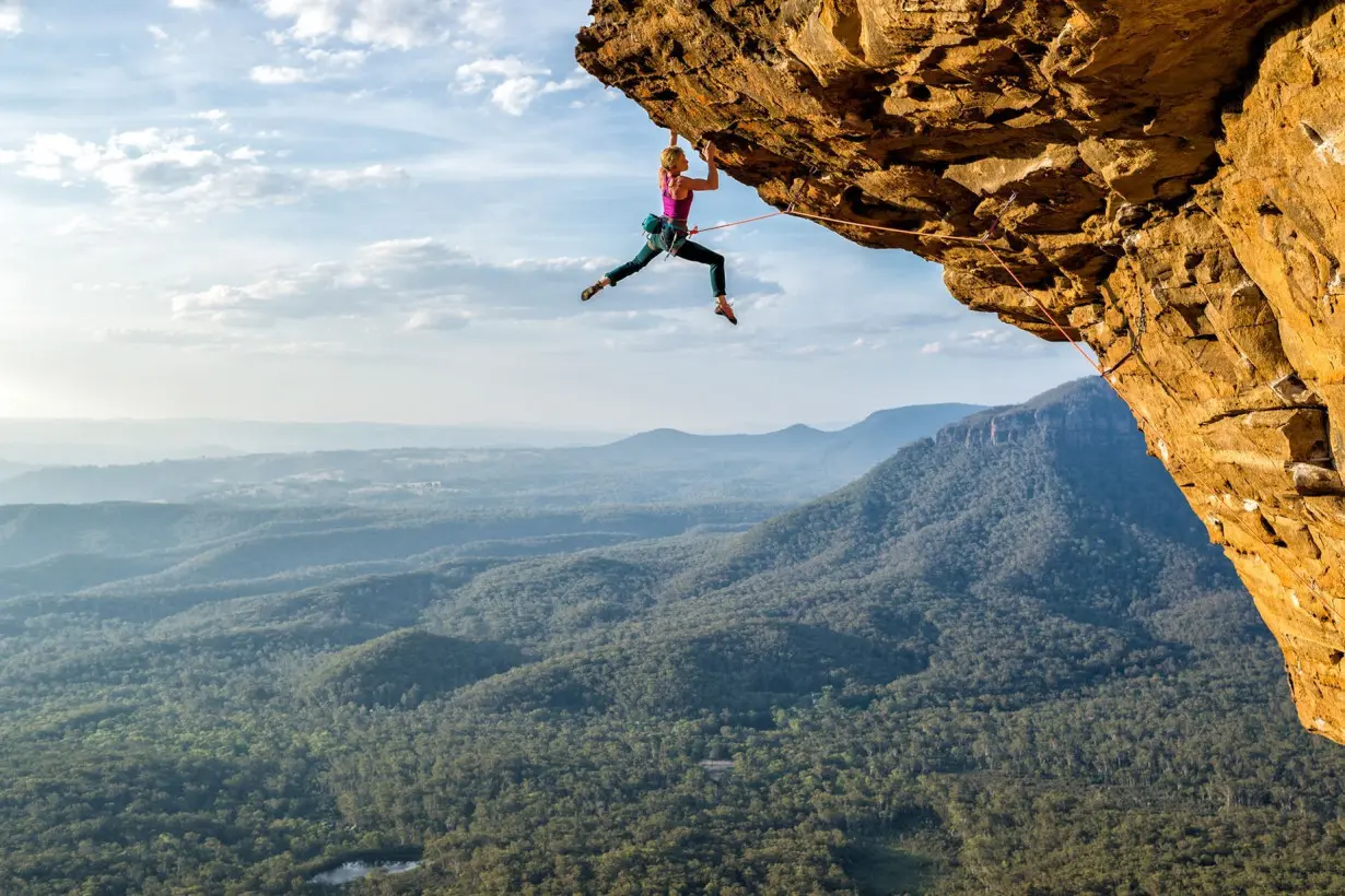 Photographer Simon Carter's new book brings together more than 200 of his climbing images, including this shot from Diamond Falls in Australia's Blue Mountains.