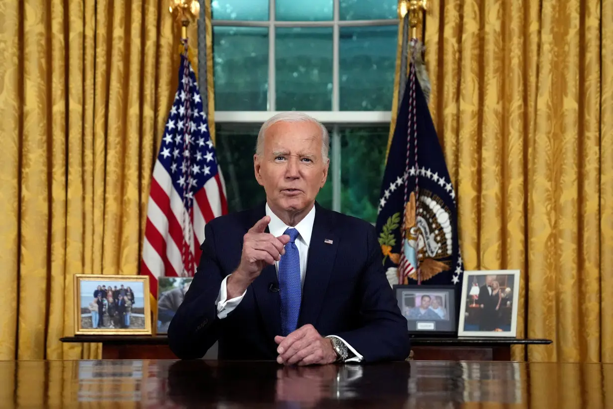 U.S. President Joe Biden addresses the nation on his decision to end his reelection bid in Washington