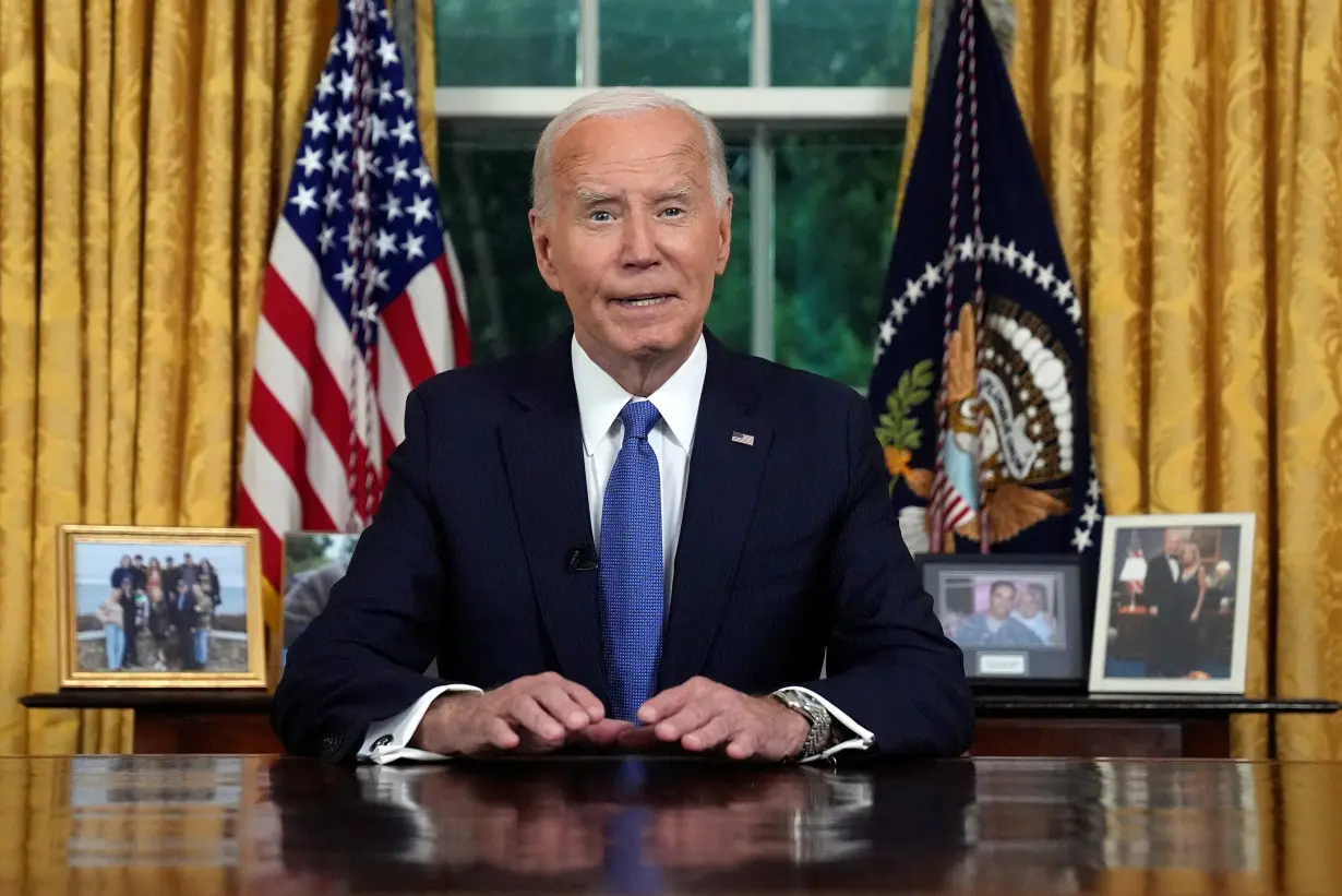 U.S. President Joe Biden addresses the nation on his decision to end his reelection bid in Washington