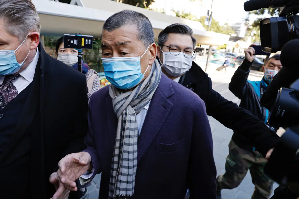 Media mogul Jimmy Lai, founder of Apple Daily, arrives the Court of Final Appeal in Hong Kong