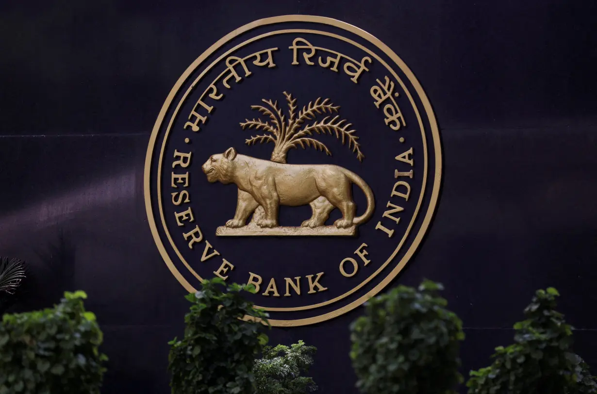 FILE PHOTO: A Reserve Bank of India (RBI) logo is seen inside its headquarters in Mumbai