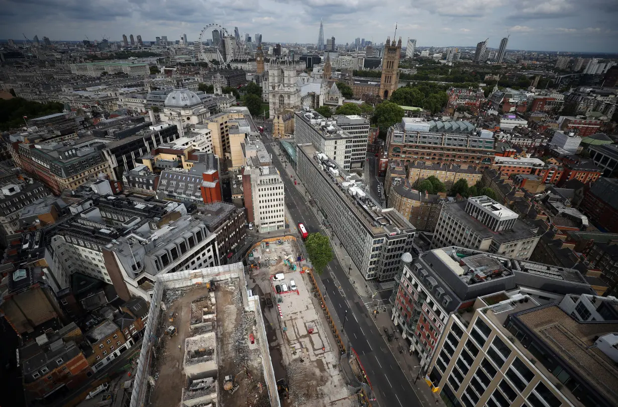 The city of London is seen from the Broadway development site in central London