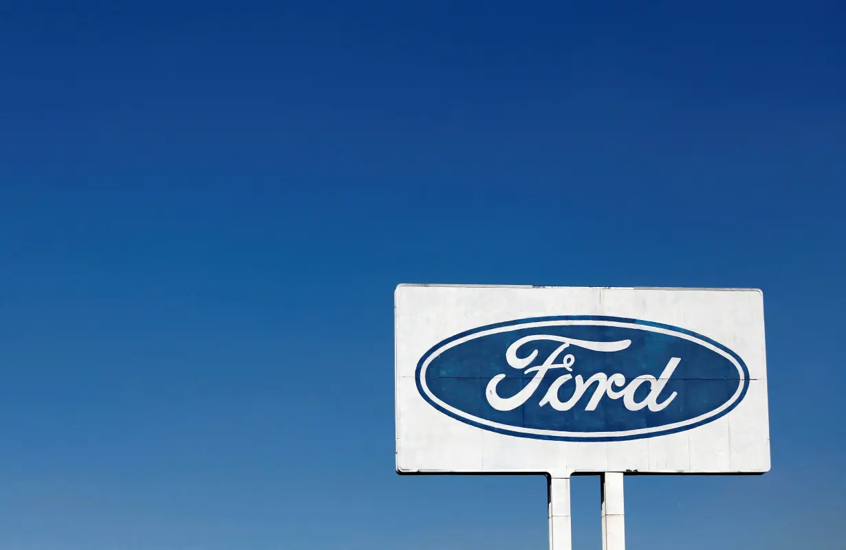 FILE PHOTO: The Ford logo is seen at their plant in Cuatitlan Izcalli, Mexico