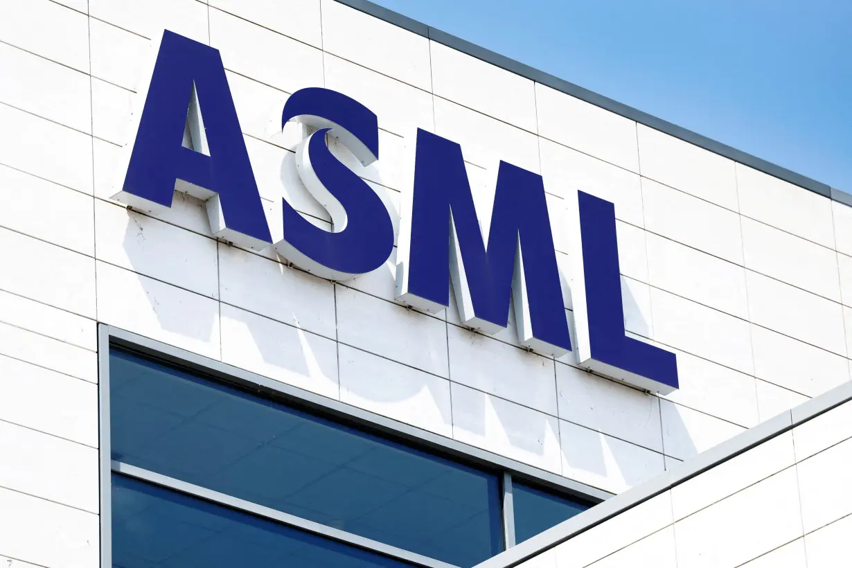 FILE PHOTO: ASML logo is seen at a building near the headquarters in Veldhoven