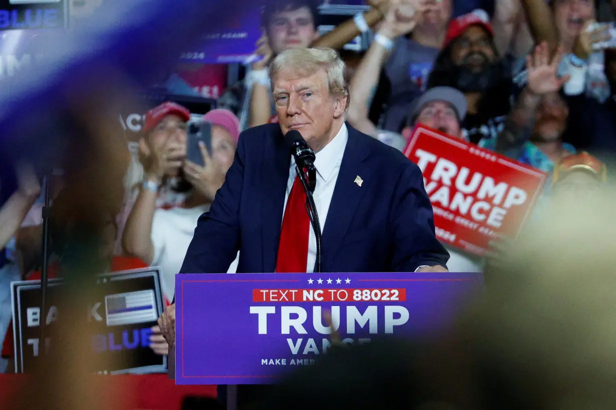 Republican presidential nominee and former U.S. President Trump campaigns in Charlotte