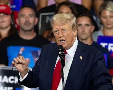 Fact check: Trump made at least 10 false claims about Kamala Harris in a single rally speech