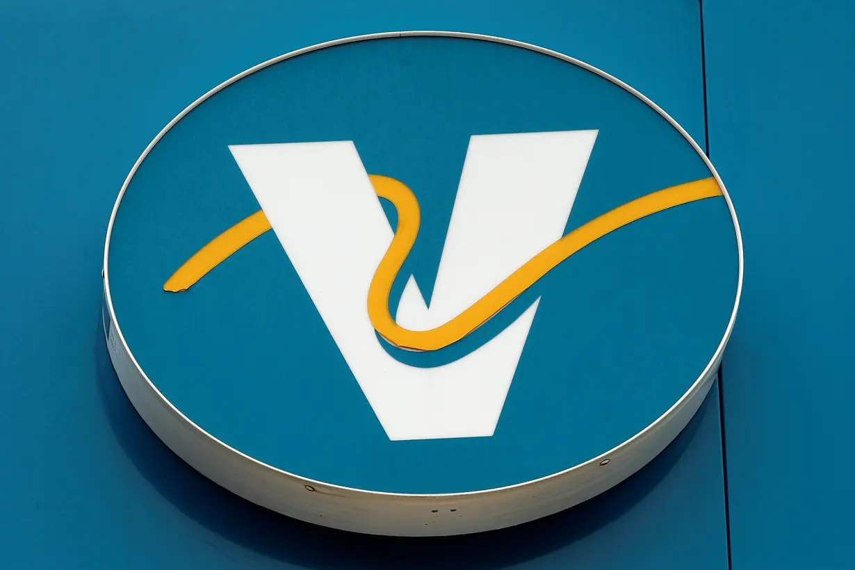 A Valero logo is seen at a Valero gas station in Hoboken