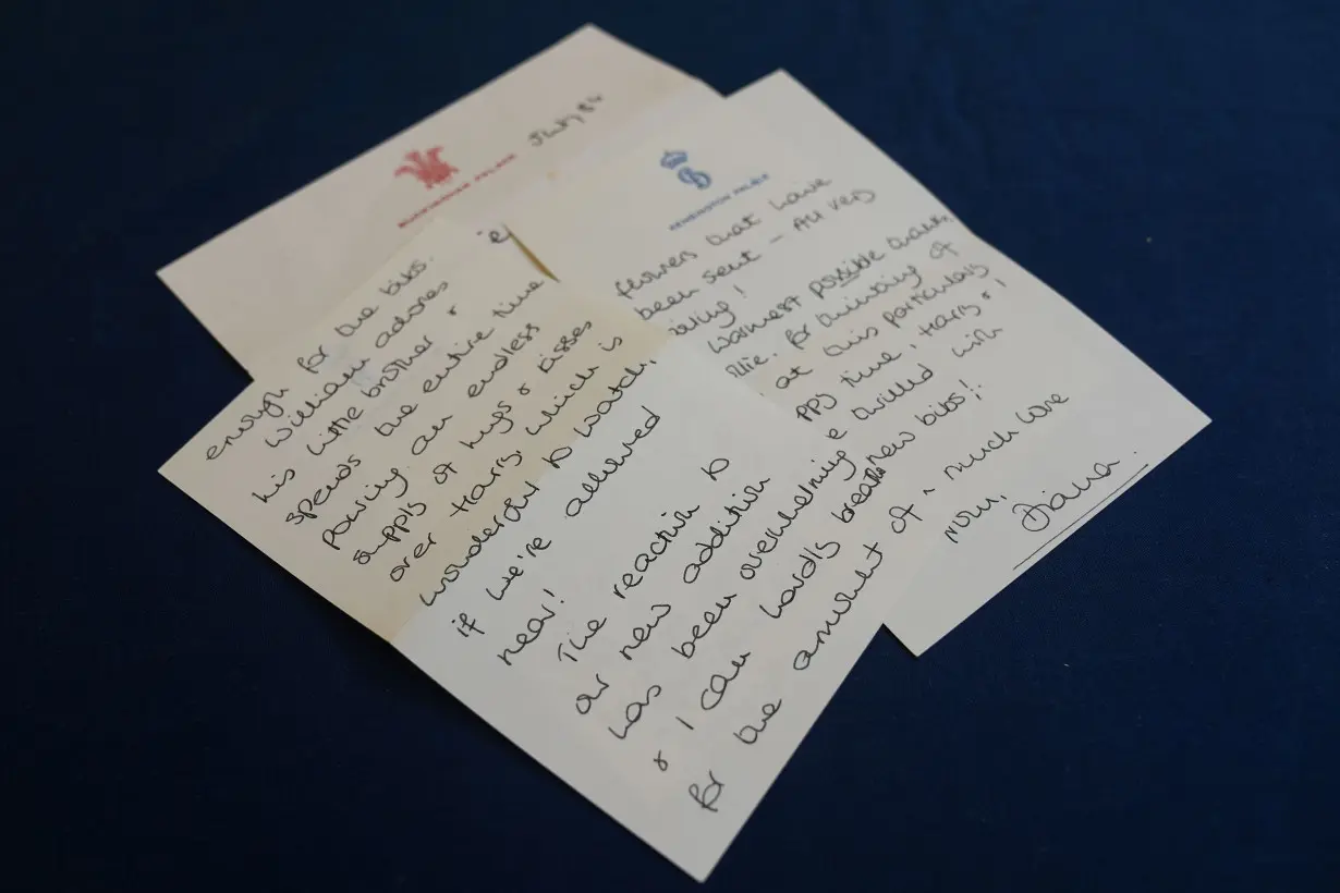 'An insight into Diana's life': Princess' handwritten letters go on sale