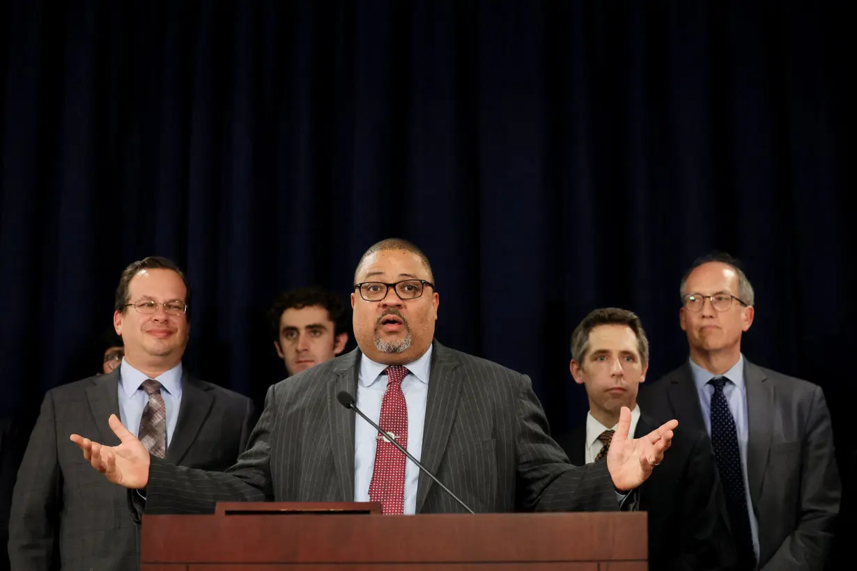 File Photo: Manhattan District Attorney Alvin Bragg speaks after the guilty verdict in former U.S. President Donald Trump's criminal trial