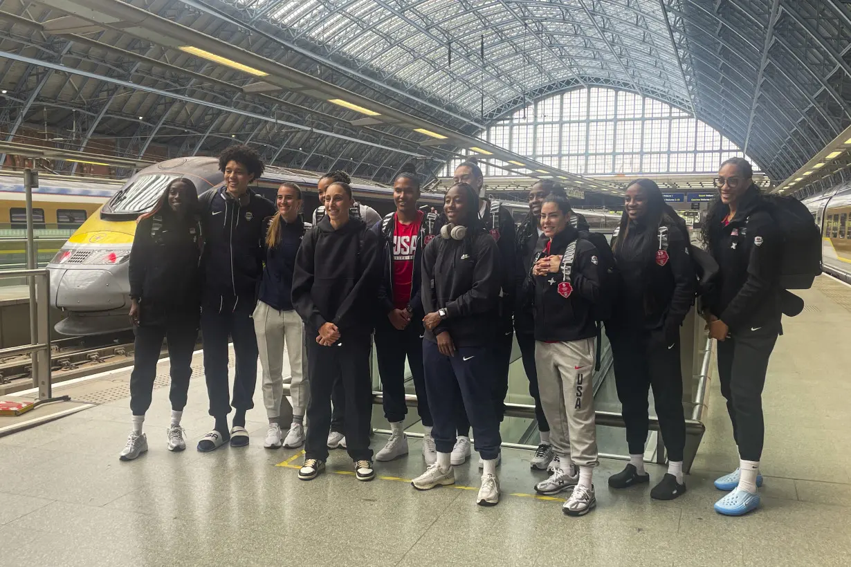 All Aboard! US women's basketball team arrives at Olympics via train from London