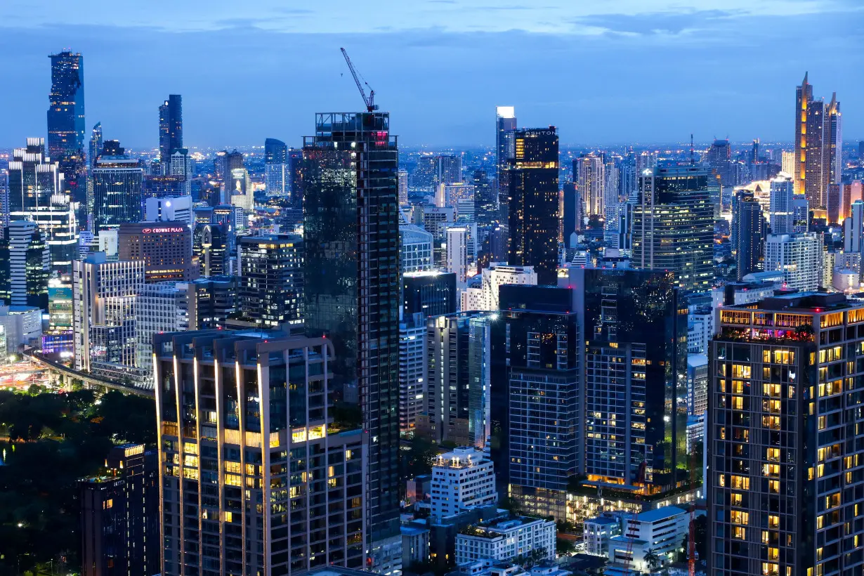 Bangkok's skyline photographed during sunset in Bangkok