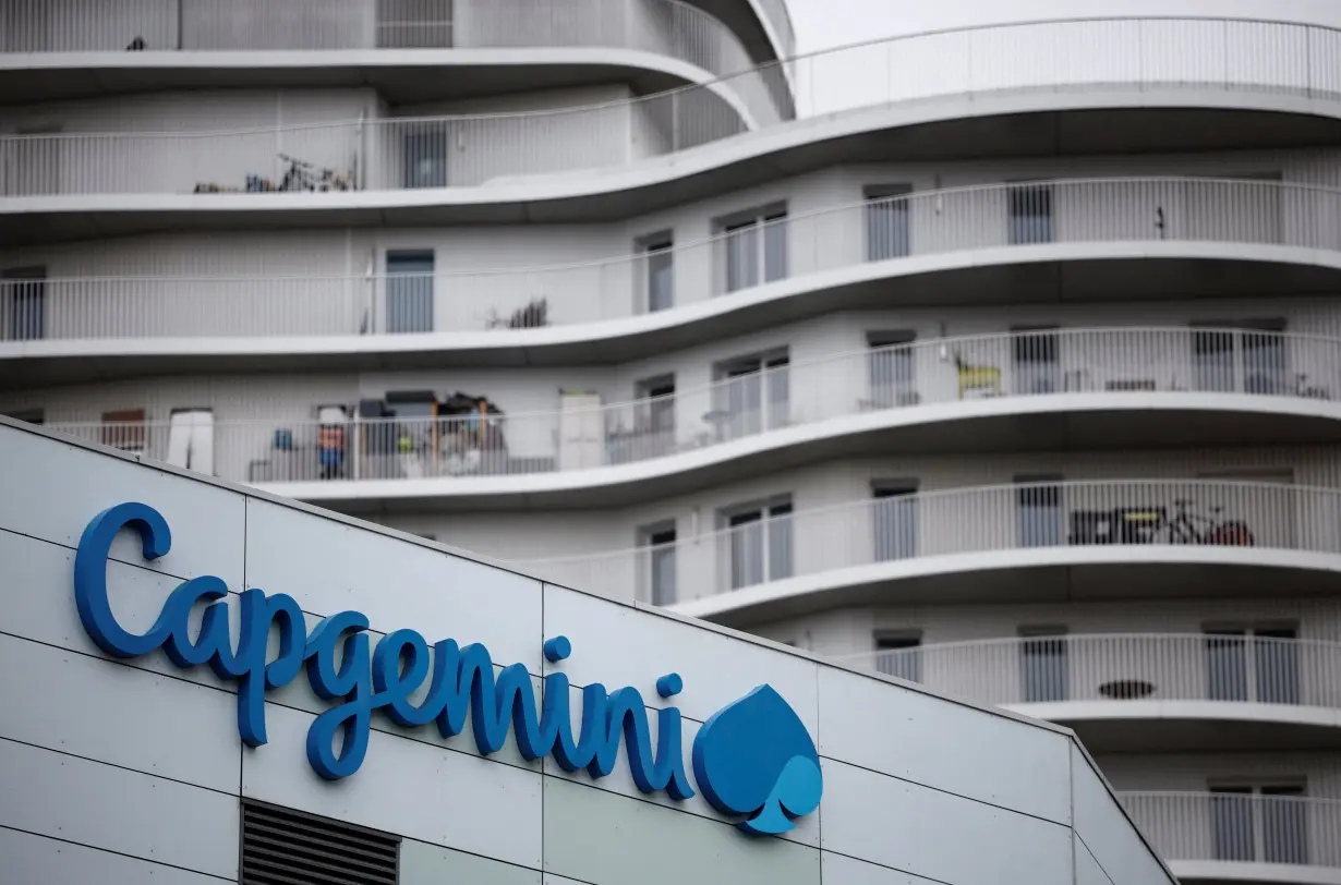 Capgemini logo at the company's office in Nantes