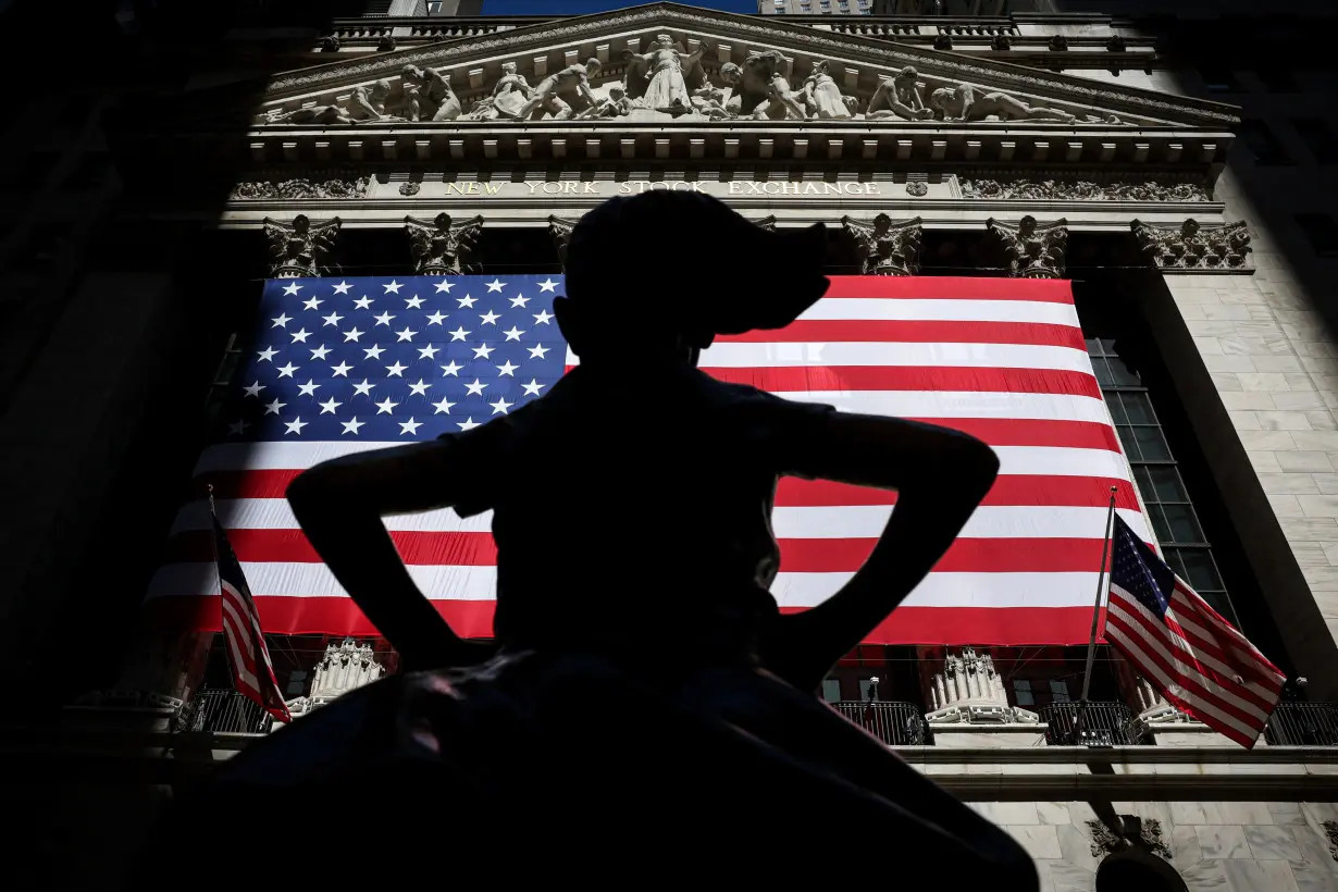 The Fearless Girl statue is seen outside NYSE in New York