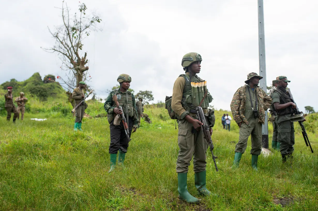 FILE PHOTO: Congo's M23 rebels withdraw from seized positions in goodwill gesture, in Kibumba