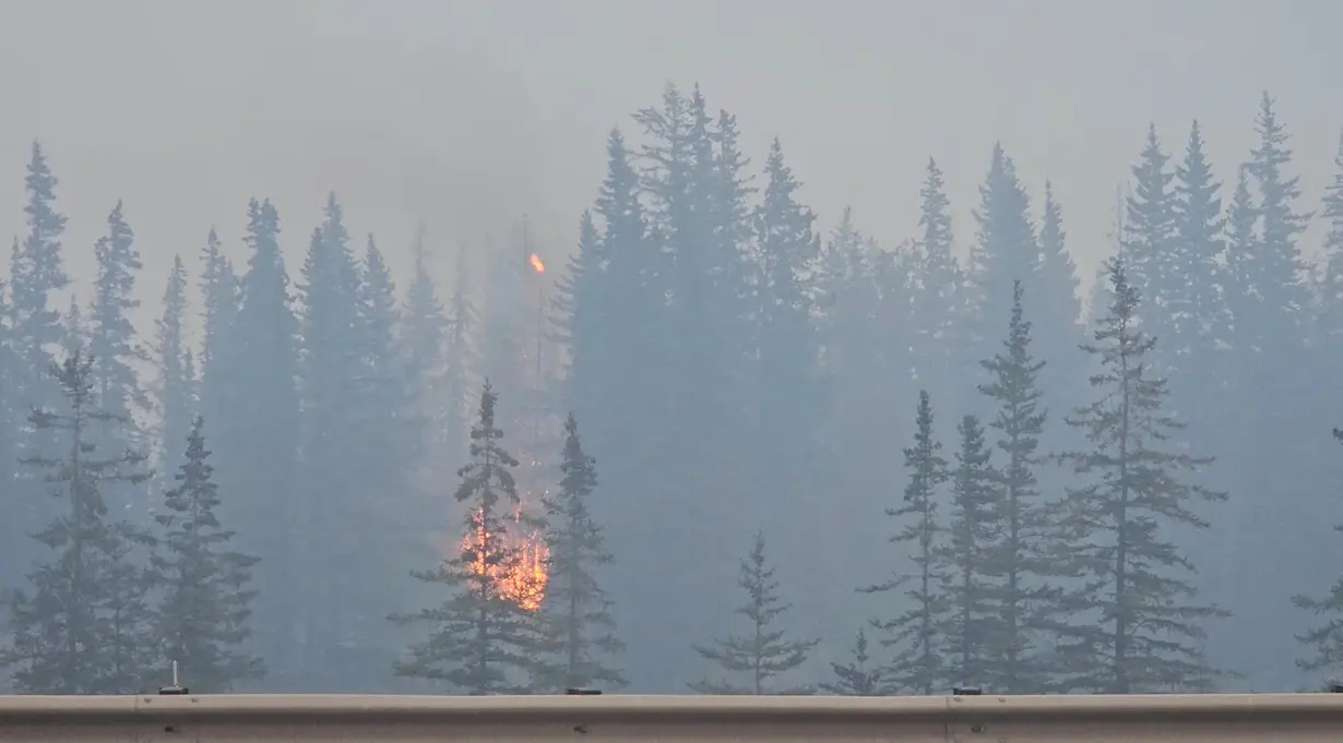 FILE PHOTO: Wildfire burns in Jasper