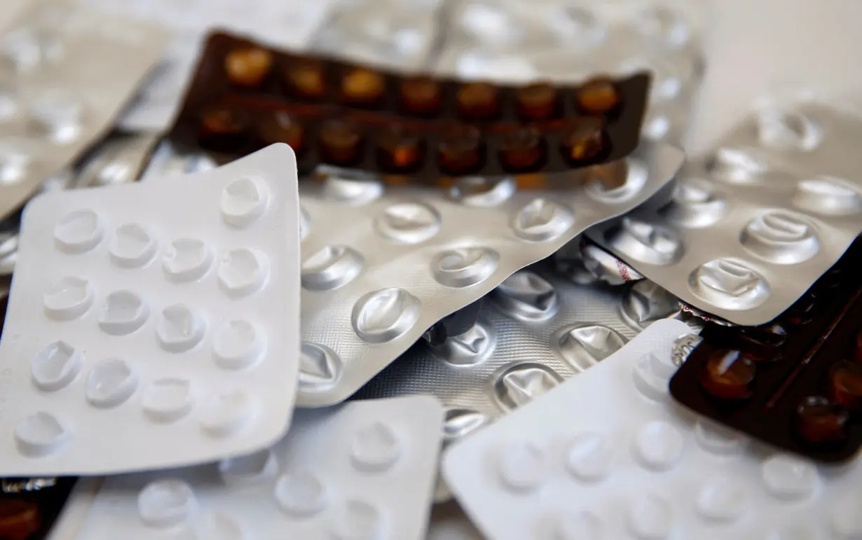 FILE PHOTO: Used blister packets that contained medicines, tablets and pills are seen, in this picture illustration