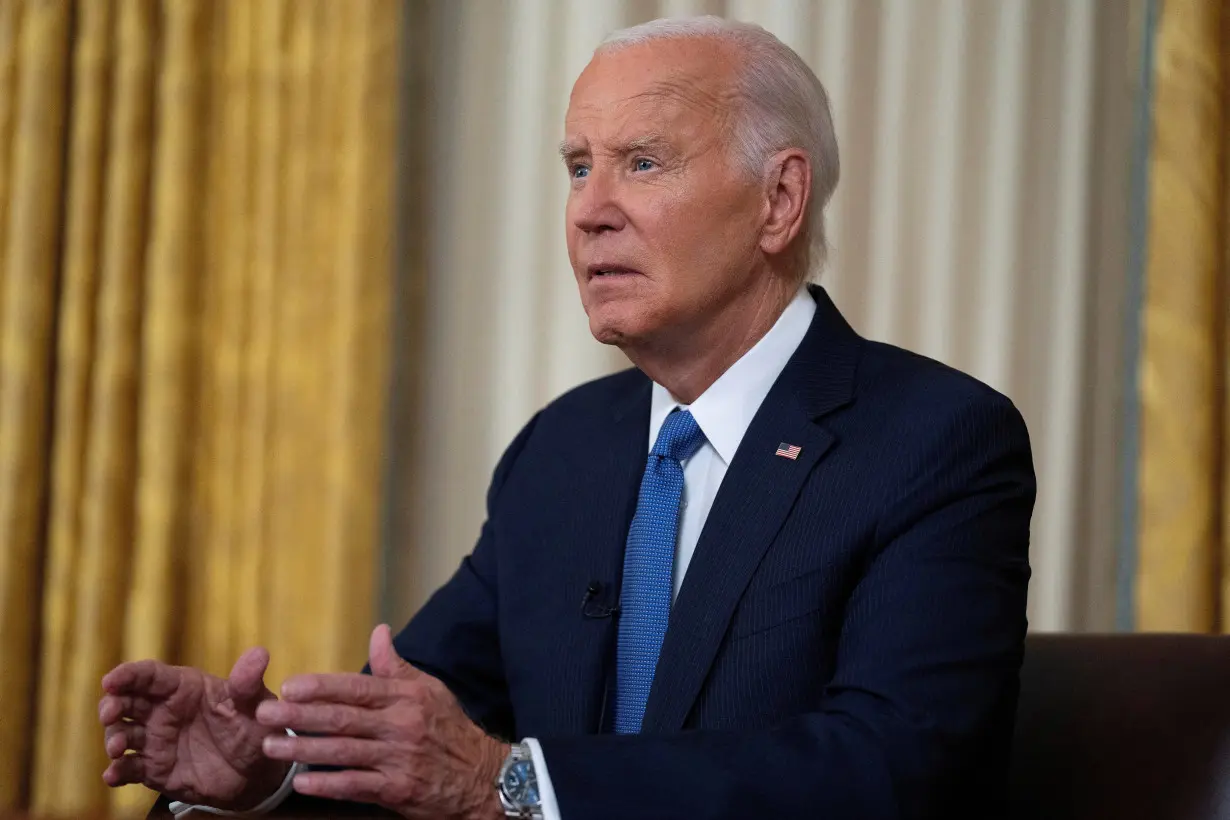 U.S. President Joe Biden addresses the nation on his decision to end his reelection bid in Washington