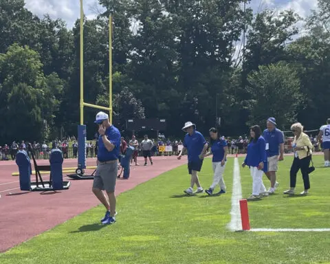 Bills co-owner Kim Pegula helps break team huddle in latest sign of her recovery from cardiac arrest