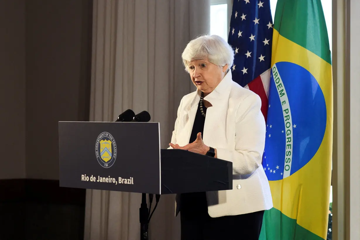 U.S. Treasury Secretary Janet Yellen attends a G20 event in Barra da Tijuca, Rio de Janeiro