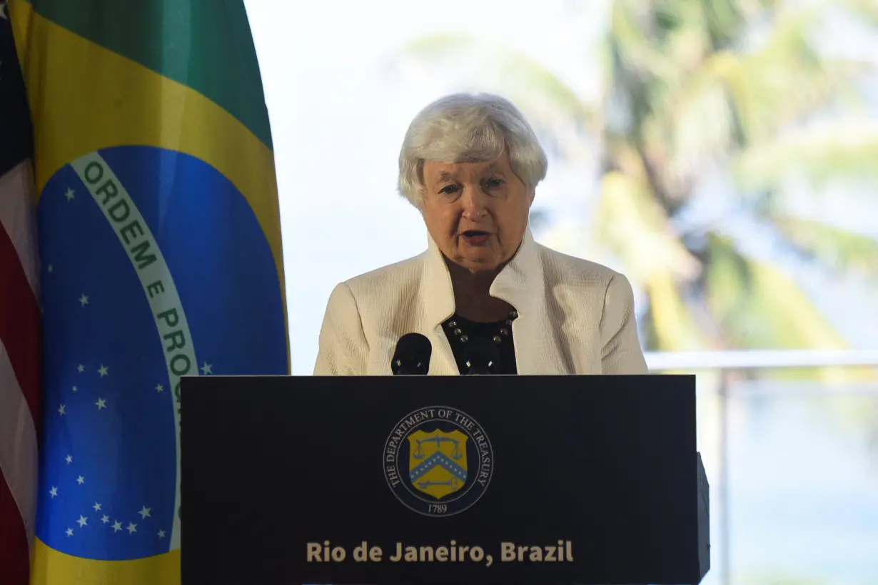 U.S. Treasury Secretary Janet Yellen attends a G20 event in Barra da Tijuca, Rio de Janeiro