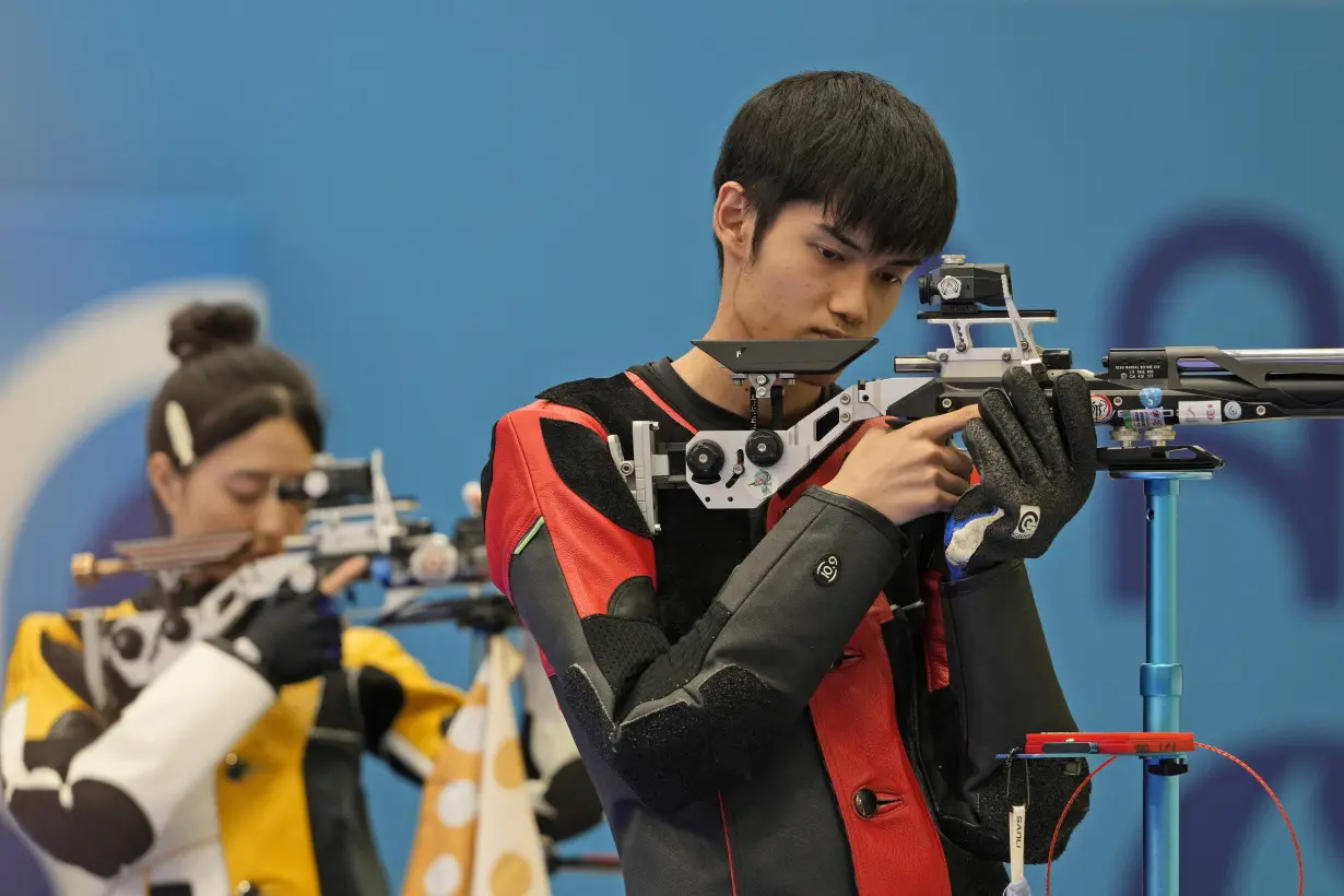 China wins the first gold medal of the 2024 Olympics in mixed team air rifle shooting