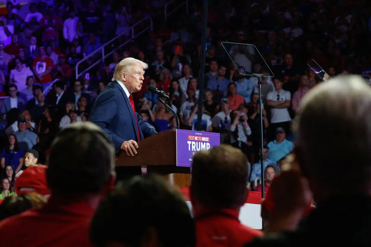 Republican presidential nominee and former U.S. President Trump campaigns in Charlotte