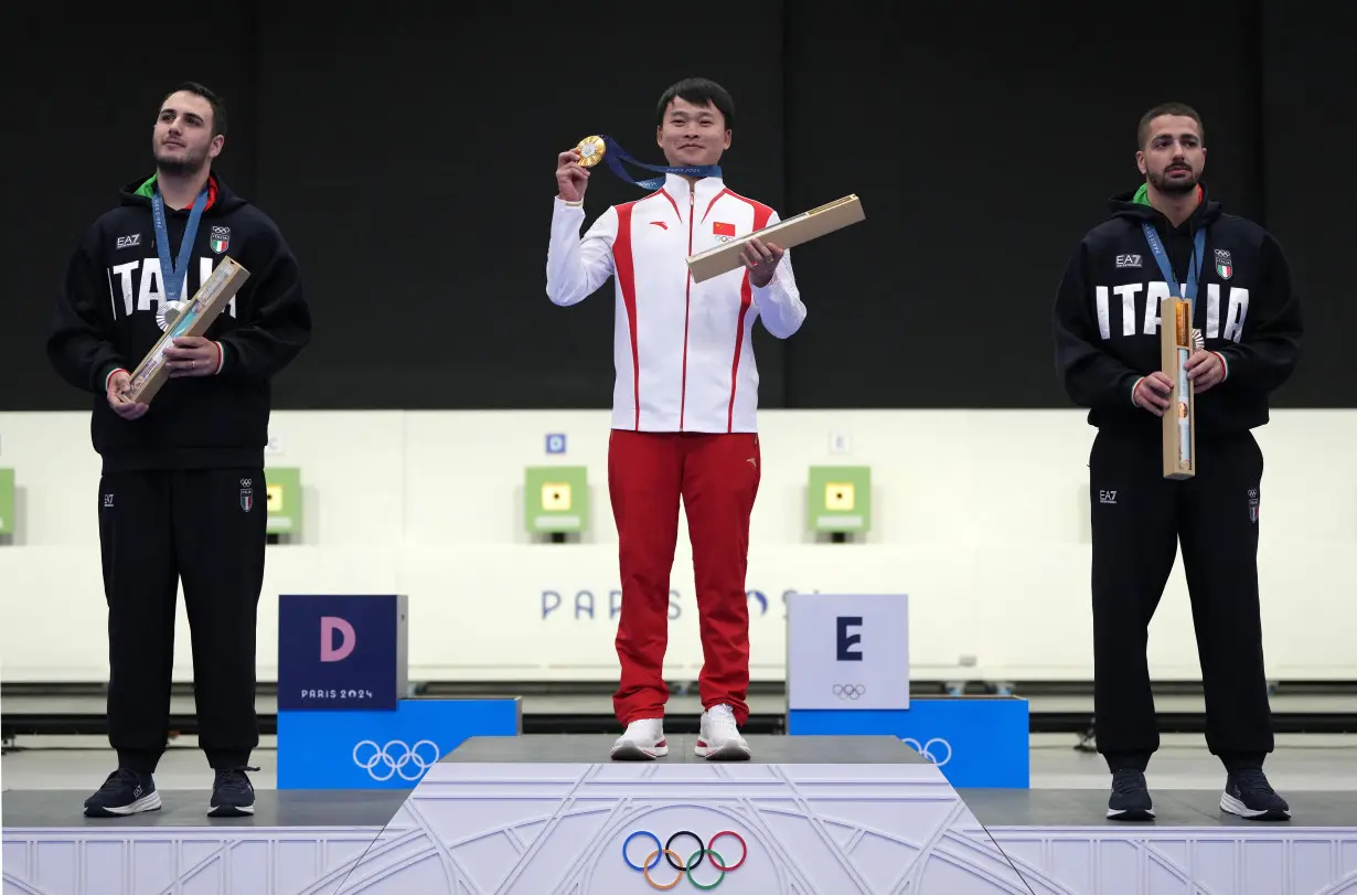 Shooting - 10m Air Pistol Men's Victory Ceremony