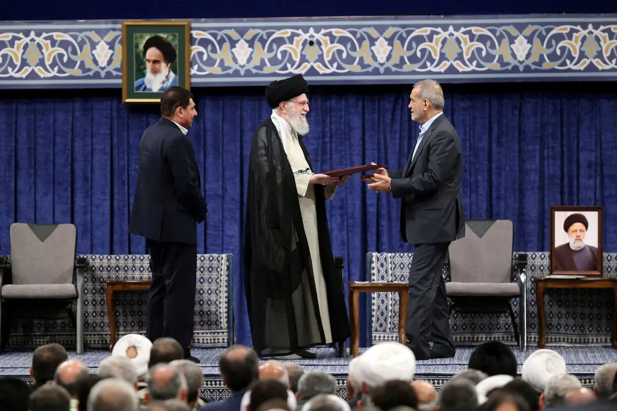 Endorsement and presentation ceremony for Iran's newly-elected president Pezeshkian, in Tehran