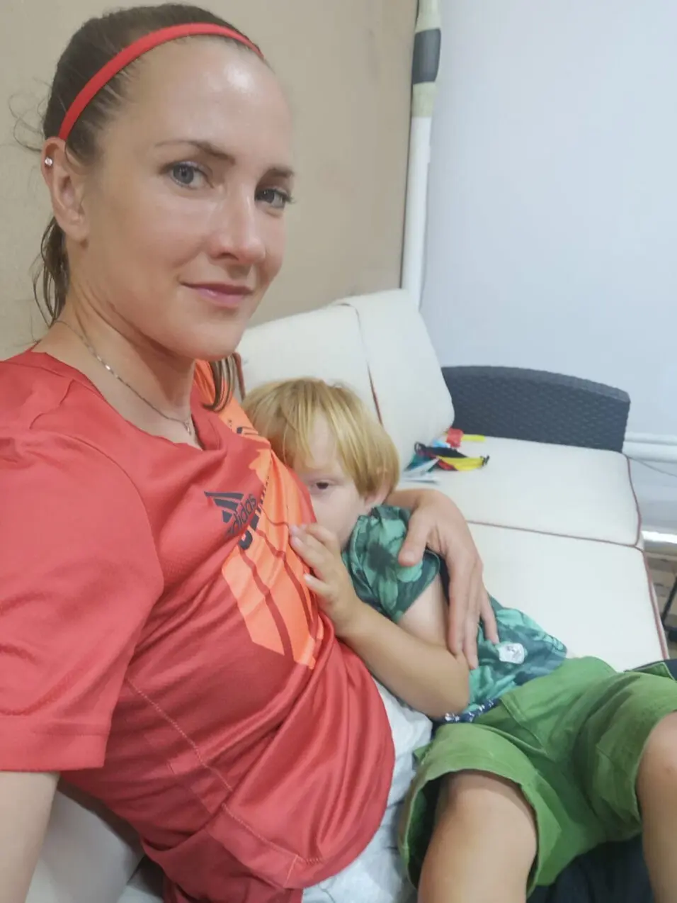 German Paralympian Edina Müller breastfeeds her son during the 2020 Tokyo Paralympic Games where she won gold in Women's Kayak Single KL1. She found a room for breastfeeding in the Olympic Village, she told CNN.