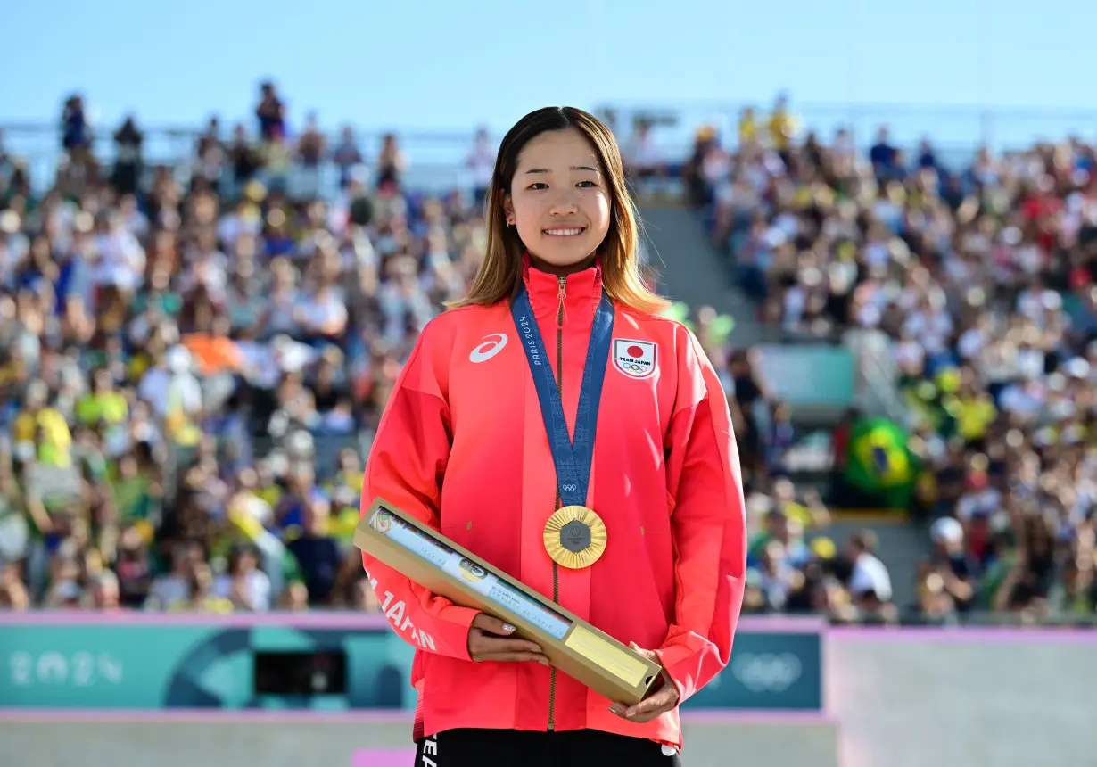 Skateboarding - Women's Street Victory Ceremony