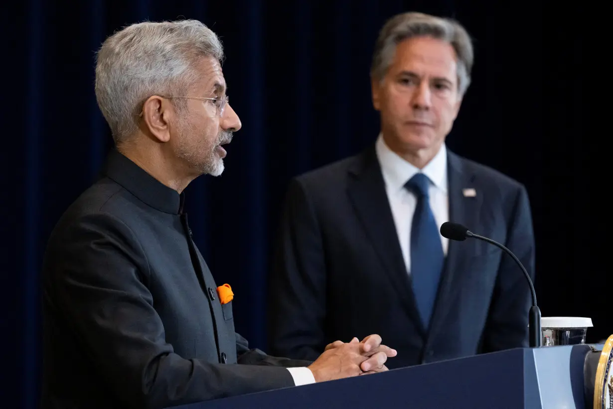 U.S. Secretary of State Antony Blinken and India's Foreign Minister Subrahmanyam Jaishankar hold a news conference at the State Department in Washington