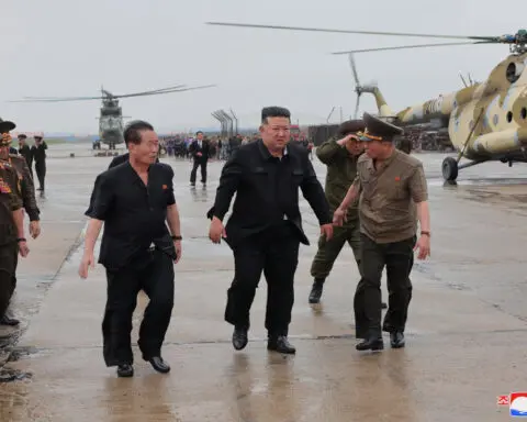 North Korea's Kim Jong Un inspects flooded areas near China border, KCNA says