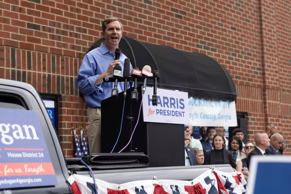 Kentucky Governor Andrew Beshear campaigns for Kamala Harris in Georgia