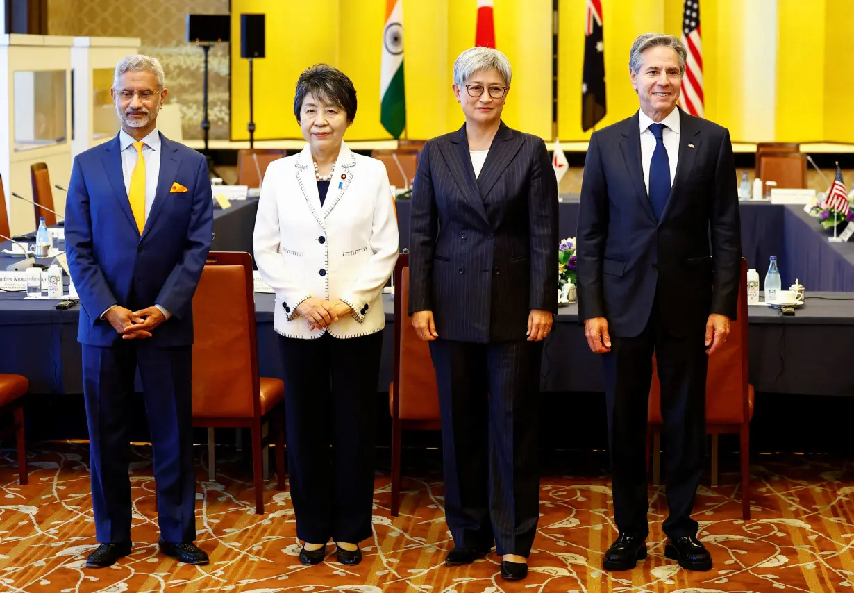 U.S. Secretary of State Blinken, Australian Foreign Minister Wong, Indian External Affairs Minister Jaishankar and Japanese Foreign Minister Kamikawa attend a Quad Ministerial Meeting in Tokyo