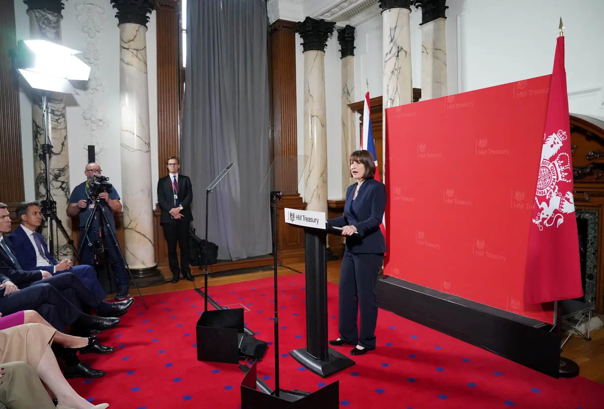 Chancellor of the Exchequer Rachel Reeves gives a speech at the Treasury in London