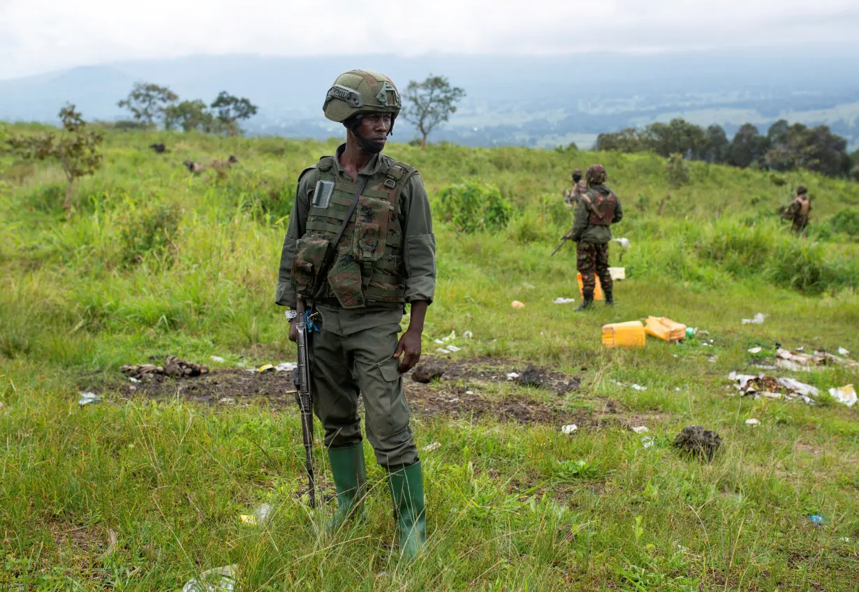 FILE PHOTO: Congo's M23 rebels withdraw from seized positions in goodwill gesture, in Kibumba