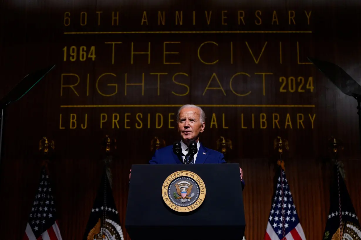 Commemoration of the 60th anniversary of the signing of the Civil Rights Act at the LBJ Presidential Library in Austin